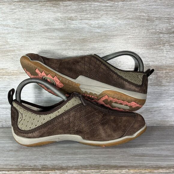 Merrell Women’s Lorelei Leather Zip Espresso Brown Slip On Hiking Shoes Size 7.5 - Picture 8 of 10